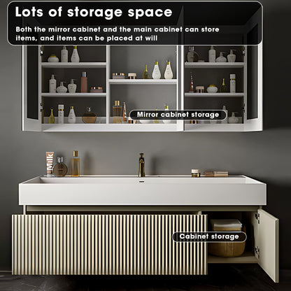 36"- 48" Single Sink Large Capacity Vanity Set for Bathroom with Defogging Mirror