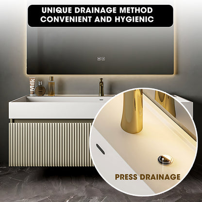 36"- 48" Single Sink Large Capacity Vanity Set for Bathroom with Defogging Mirror