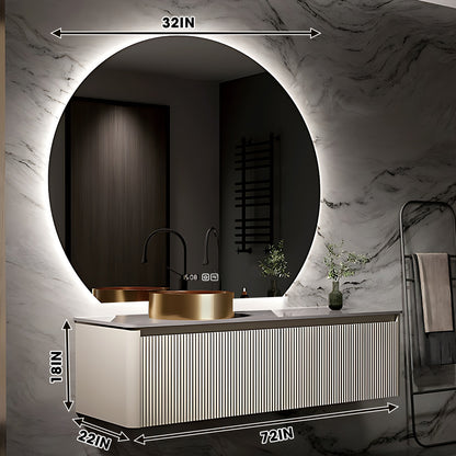 36"- 72" Single Sink Wall Mounted Bath Vanity Set with Smart Defogging Mirror