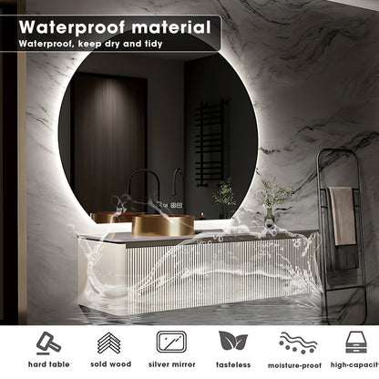 36"- 72" Single Sink Wall Mounted Bath Vanity Set with Smart Defogging Mirror