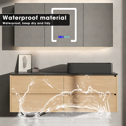 36"- 60" Single Sink Wall Mounted Bathroom Vanity Set with Mirror Cabinet