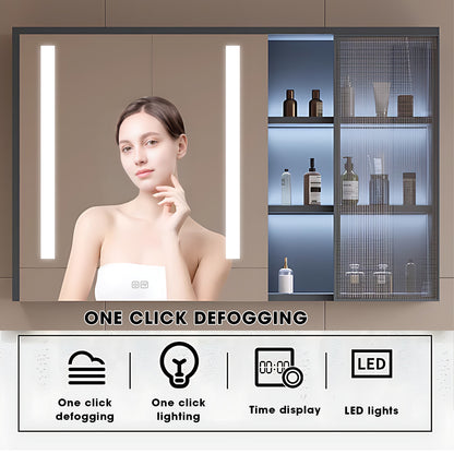 40"- 72" Single Wall Mounted Bath Vanity Set with LED Mirror Cabinet and Sensor Light