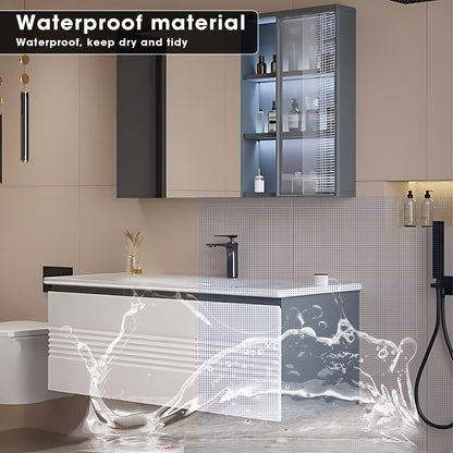 40"- 72" Single Wall Mounted Bath Vanity Set with LED Mirror Cabinet and Sensor Light