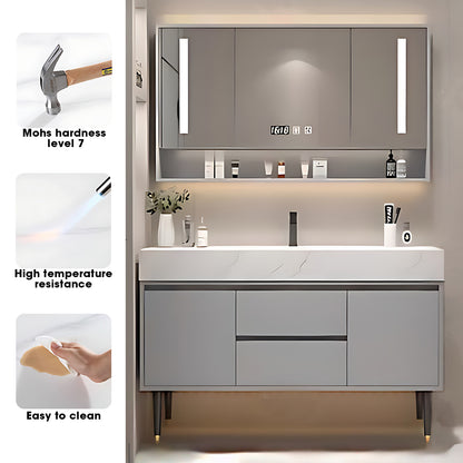 36"- 48" Smart LED Mirror Vanity Set with Single Sink - Modern Freestanding Design