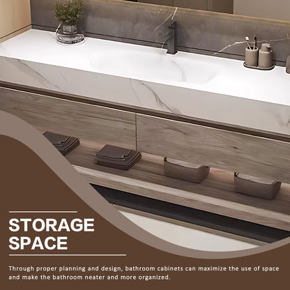 40"- 64" Solid Wood Bathroom Vanity Set with Integrated Sink and Intelligent Mirror