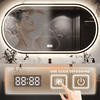 40"- 72" Solid Wood Bathroom Vanity Set with Integrated Sink and Smart Mirror