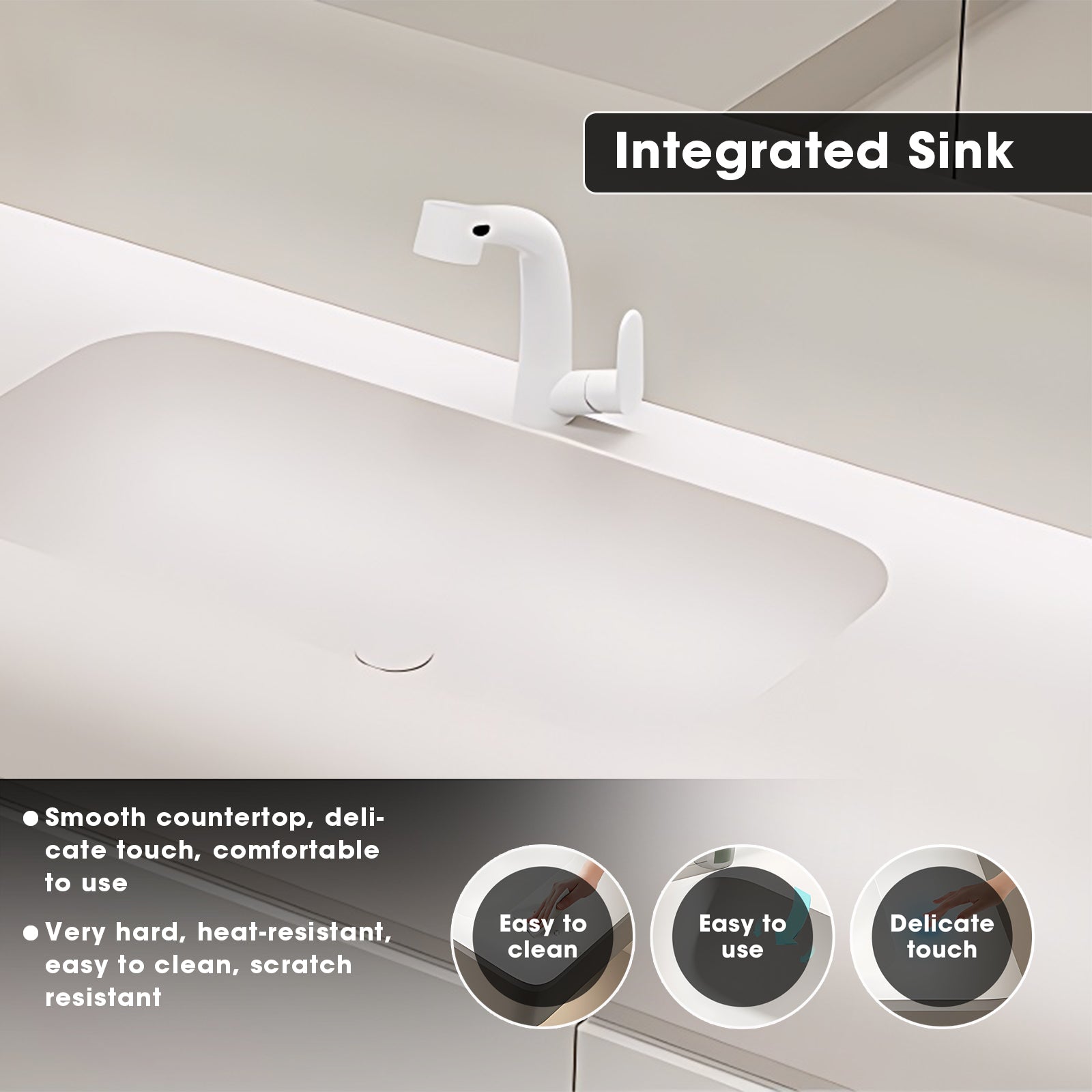 36"- 60" Solid Wood Floating Bath Vanity Set with Mirror and Single Basin