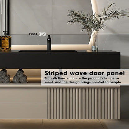 36"- 60" Wall Mounted Bathroom Vanity Set with LED Defogging Mirror and Sink