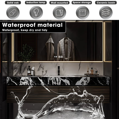 40"- 72" Wall Mounted Bathroom Vanity Set with 2 Drawers and Single Sink