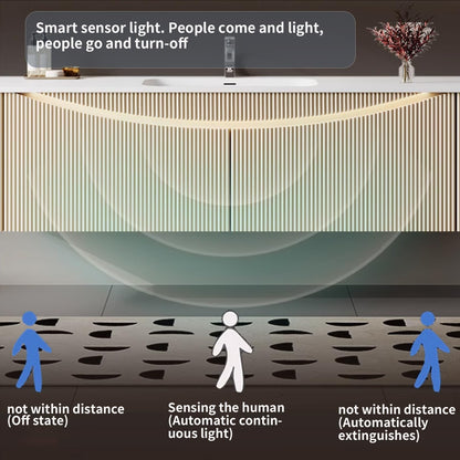 40"- 60" Wall Mounted Bathroom Vanity Set with LED Defogging Mirror and Single Sink
