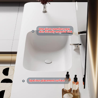 40"- 60" Wall Mounted Bathroom Vanity Set with LED Defogging Mirror and Single Sink