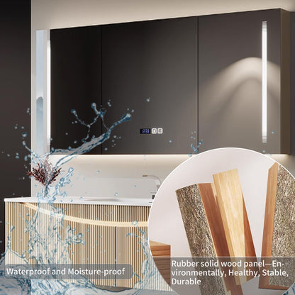 40"- 60" Wall Mounted Bathroom Vanity Set with LED Defogging Mirror and Single Sink