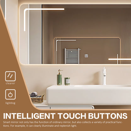 44"- 78" Wall Mounted Bathroom Vanity Set with LED Illuminated Mirror and Sink