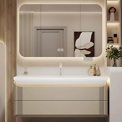 36"- 72" Wall Mounted Bathroom Vanity Set with LED Mirror and Smart Sensor Light