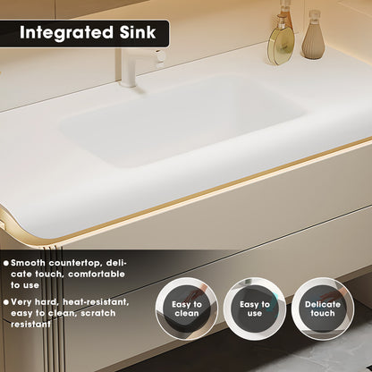 36"- 72" Wall Mounted Bathroom Vanity Set with LED Mirror and Smart Sensor Light