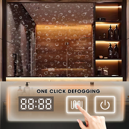 40"- 72" Wall Mounted Bathroom Vanity Set with Lighting Mirror Cabinet and Sink