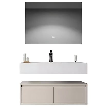 36"- 72" Wall Mounted Bathroom Vanity Set with Open Storage & LED Mirror & Sink