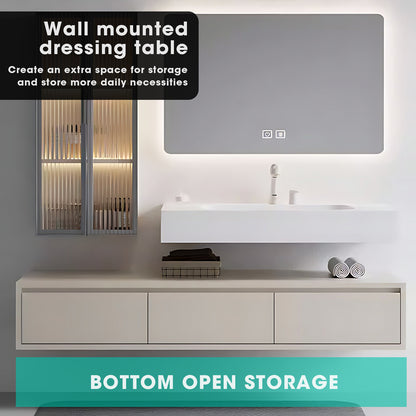 36"- 72" Wall Mounted Bathroom Vanity Set with Open Storage & LED Mirror & Sink