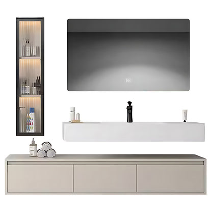 36"- 72" Wall Mounted Bathroom Vanity Set with Open Storage & LED Mirror & Sink