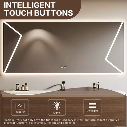 44"- 64" Wall Mounted Bathroom Vanity Set with Single Basin and Intelligent Mirror
