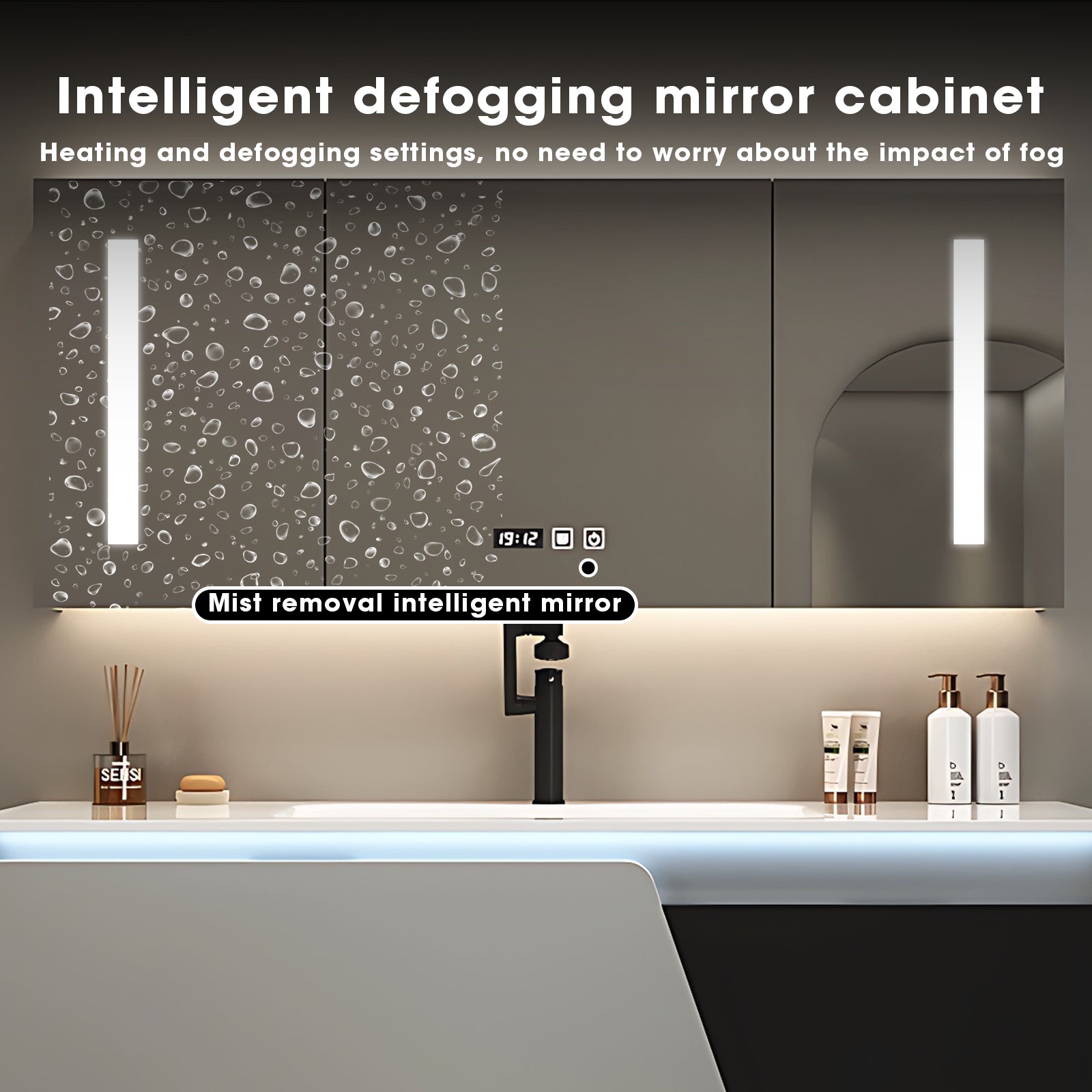 36"- 48" Wall Mounted Single Sink Bathroom Cabinet Set with Smart Mirror