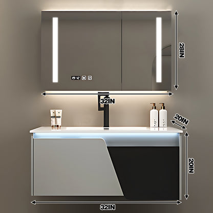 36"- 48" Wall Mounted Single Sink Bathroom Cabinet Set with Smart Mirror