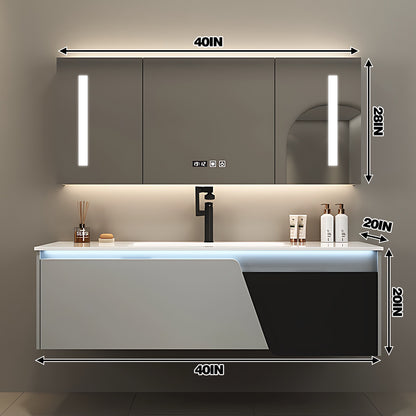 36"- 48" Wall Mounted Single Sink Bathroom Cabinet Set with Smart Mirror