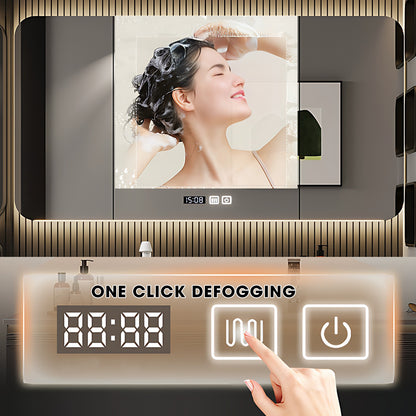 36"- 60" Wall Mounted Single Sink Bathroom Vanity Set with Smart Mirror and Auto Sensor Light