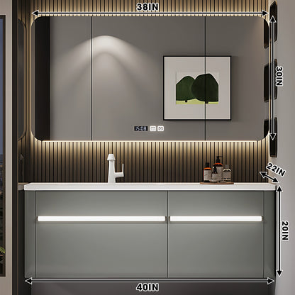 36"- 60" Wall Mounted Single Sink Bathroom Vanity Set with Smart Mirror and Auto Sensor Light