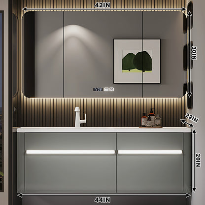 36"- 60" Wall Mounted Single Sink Bathroom Vanity Set with Smart Mirror and Auto Sensor Light