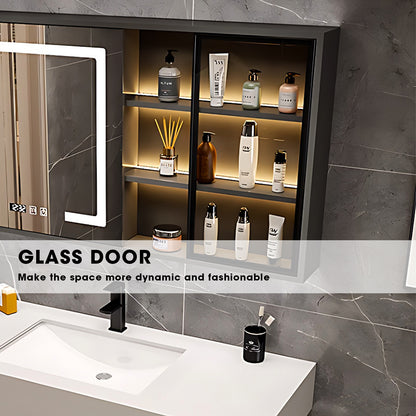 36"- 52" White Solid Wood Bath Vanity Set with LED Defogging Mirror and Single Sink