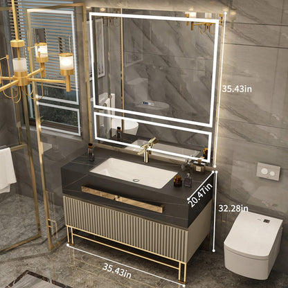 36"- 48" Opulent Gold Bath Vanity Set with Sink and Mirror