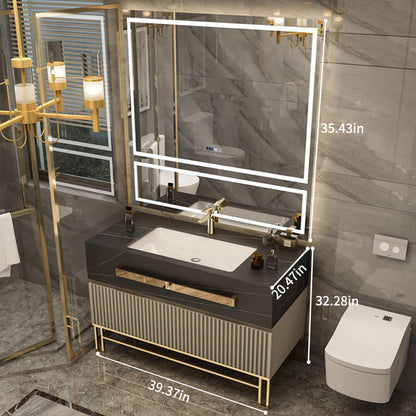 36"- 48" Opulent Gold Bath Vanity Set with Sink and Mirror