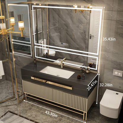 36"- 48" Opulent Gold Bath Vanity Set with Sink and Mirror