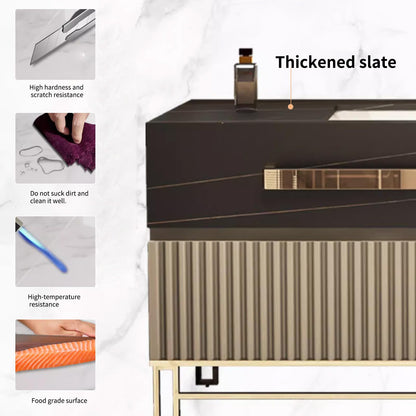 36"- 48" Opulent Gold Bath Vanity Set with Sink and Mirror