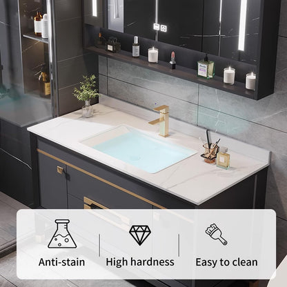 SALE 40" Modern Freestanding Bathroom Vanity Set with Defogging Mirror and Sink