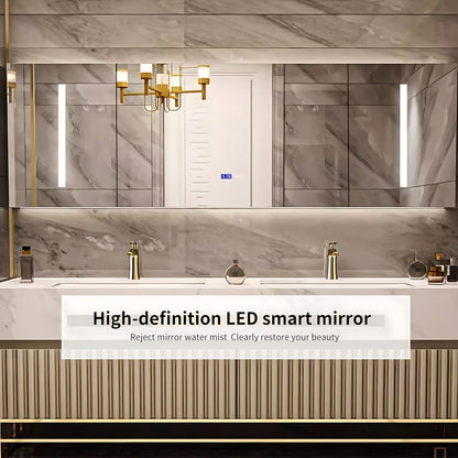 36"- 48" Freestanding Gold Bathroom Vanity Set with Smart LED Light Cabinet and Sink