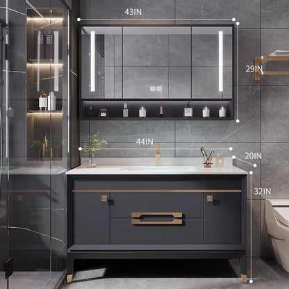 SALE 40" Modern Freestanding Bathroom Vanity Set with Defogging Mirror and Sink