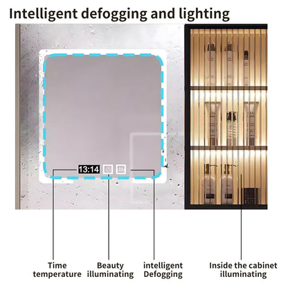 52"- 72" Floating Bathroom Vanity Set with LED Mirror Cabinet & Double Sink