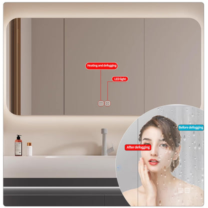 36"- 60" Wall Mounted Solid Wood Single Sink Bathroom Vanity Set with Smart Sensor Light and Mirror