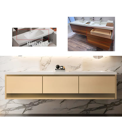 48"- 72" Floating Bathroom Vanity Set–Solid Wood & LED Lighting