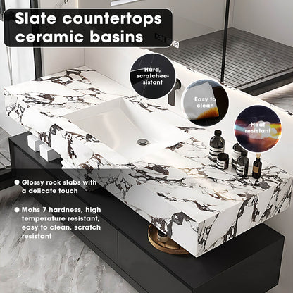 36"- 64" Luxurious Floating Bathroom Vanity with Countertop and Smart Mirror