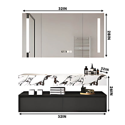 36"- 64" Luxurious Floating Bathroom Vanity with Countertop and Smart Mirror