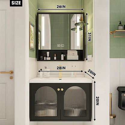 36"- 48" Modern Bathroom Vanity with Sink and Intelligent Defogging Mirror