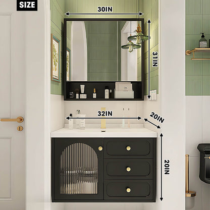 36"- 48" Modern Bathroom Vanity with Sink and Intelligent Defogging Mirror