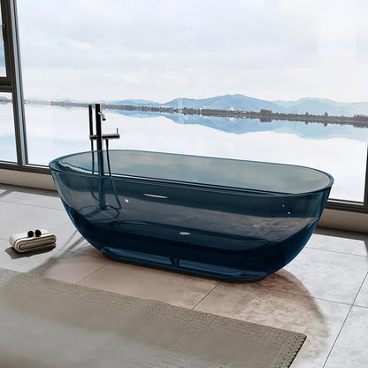 59'' Freestanding Bathtubs with Modern Oval Design,Multiple Colors