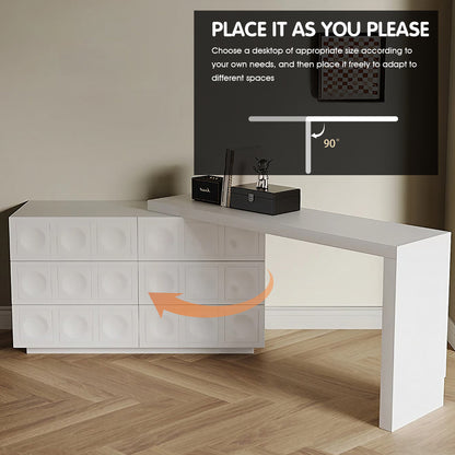 Contemporary White Makeup Vanity Set with Stylish Mirror & Foldable Storage Cabinet