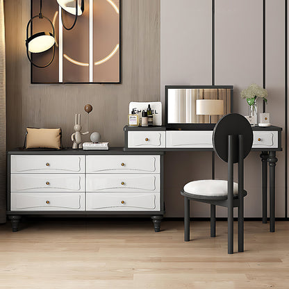Elegantly Crafted Makeup Vanity Featuring Abundant Storage and a Stylish Aesthetic