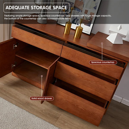 Vintage Style Walnut Makeup Vanity with Extendable Design and Ample Storage