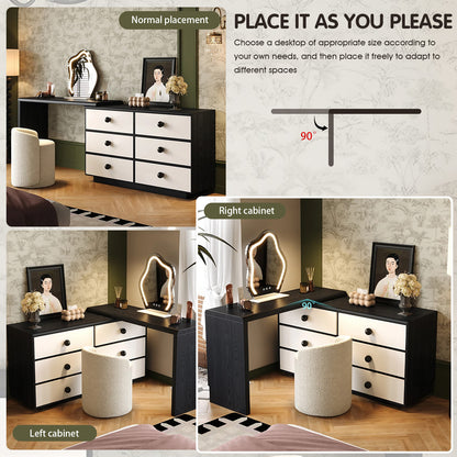 French Vintage Makeup Vanity with Extendable Design